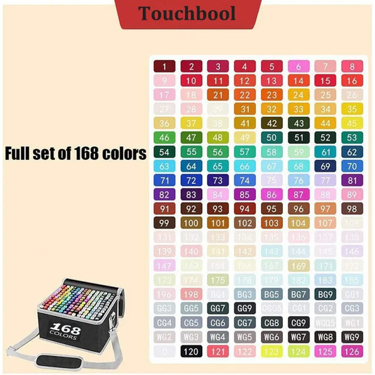 168 Colours Graffiti Pen Permanent Marker Pens Set for Adults and Children | Black Case Colored Markers