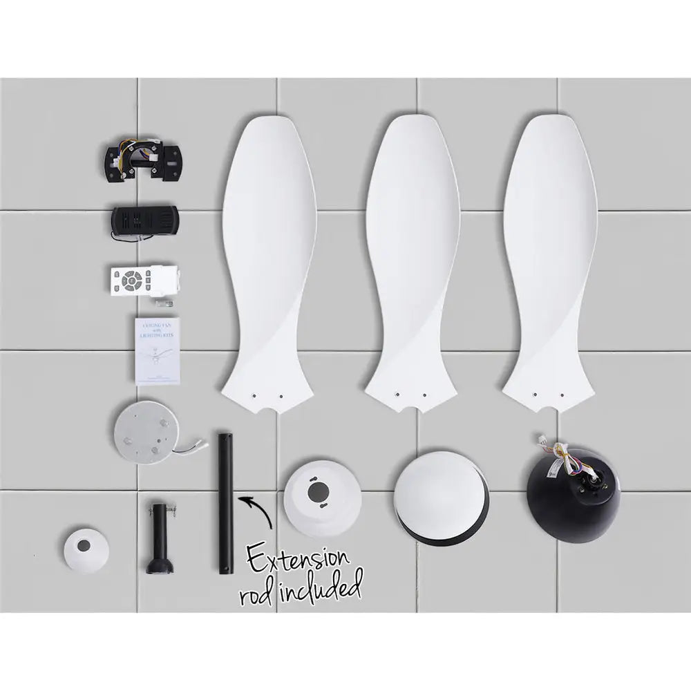 48’’ Ceiling Fan Dc Motor W/light W/remote - White