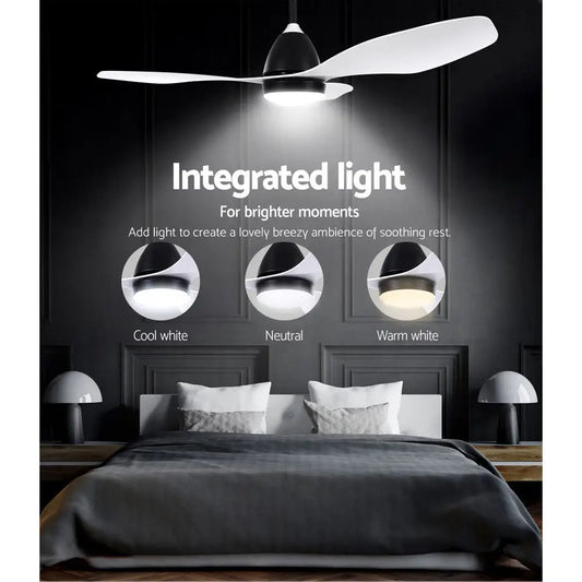 48’’ Ceiling Fan Dc Motor W/light W/remote - White
