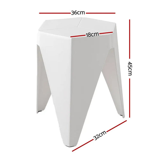 4pc Puzzle Stool Bar Stools Stackable White