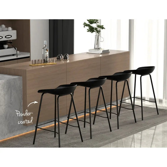 4x Bar Stools Kitchen Counter Metal