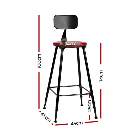 4x Bar Stools Vintage Metal Chairs