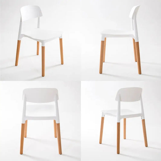 4x Retro Belloch Stackable Dining Cafe Chair White