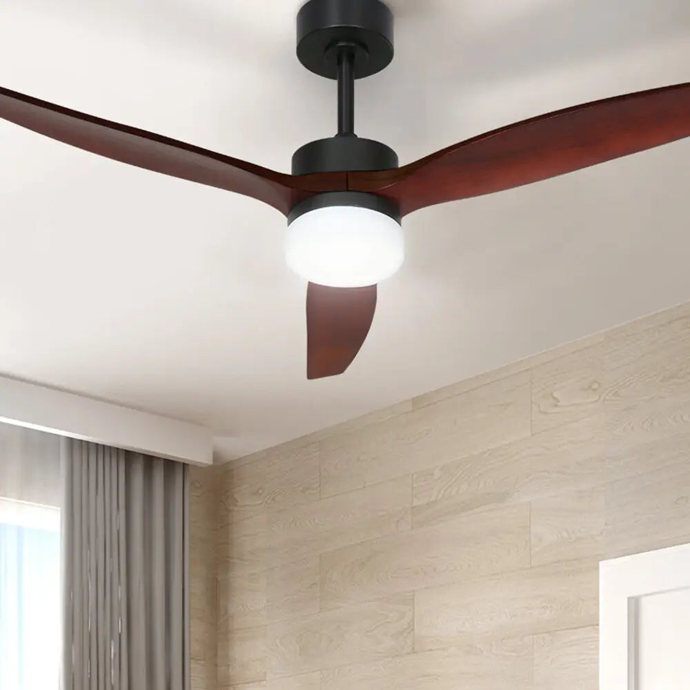52’’ Ceiling Fan Ac Motor 3 Blades W/light - Dark Wood