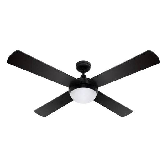52’’ Ceiling Fan Ac Motor W/light W/remote - Black