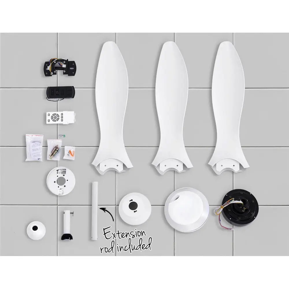 52’’ Ceiling Fan Dc Motor W/light W/remote - White