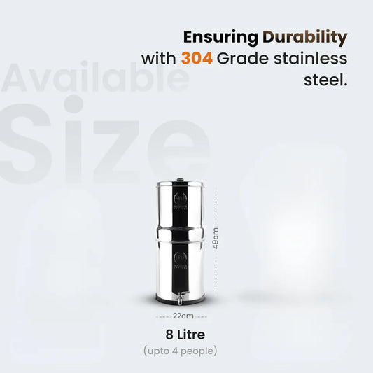 8L Premium Stainless Steel Gravity Water Filter With Tap (Smart Carbon Filter) Appliances > Kitchen Appliances