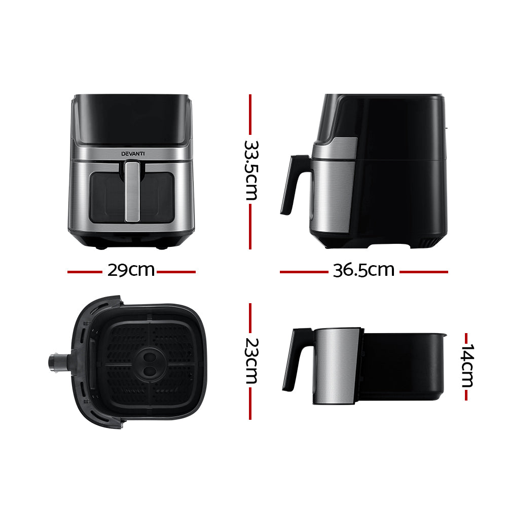 Devanti Air Fryer 6.5L LCD Fryers Clear Window Appliances > Kitchen Appliances
