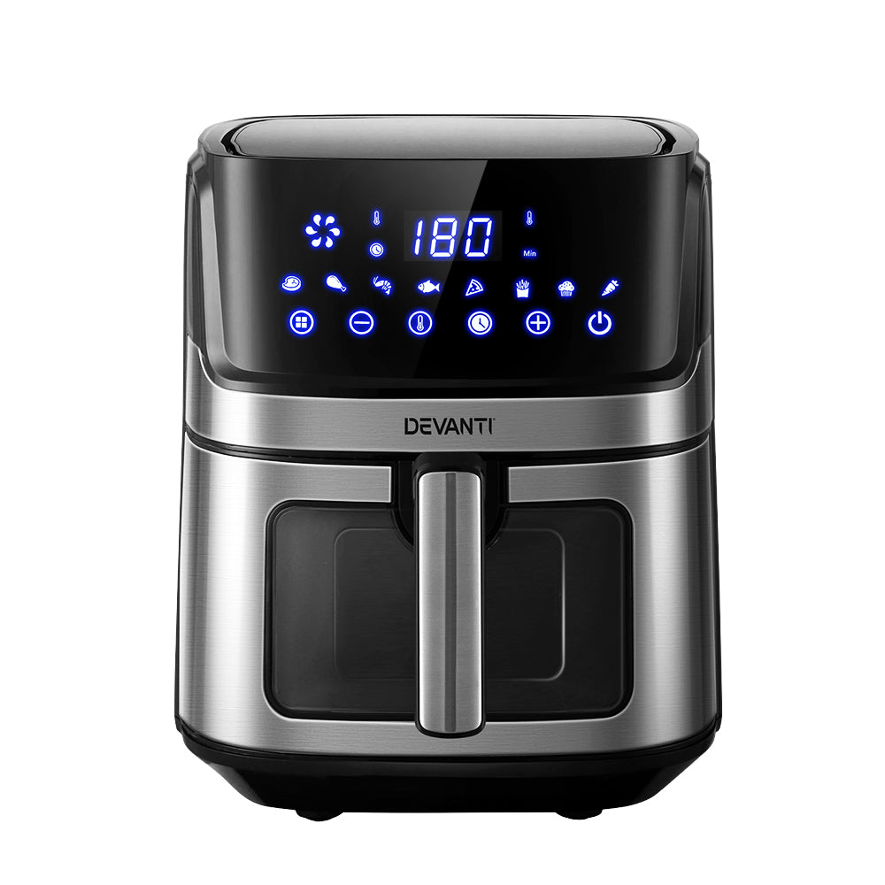 Devanti Air Fryer 6.5L LCD Fryers Clear Window Appliances > Kitchen Appliances