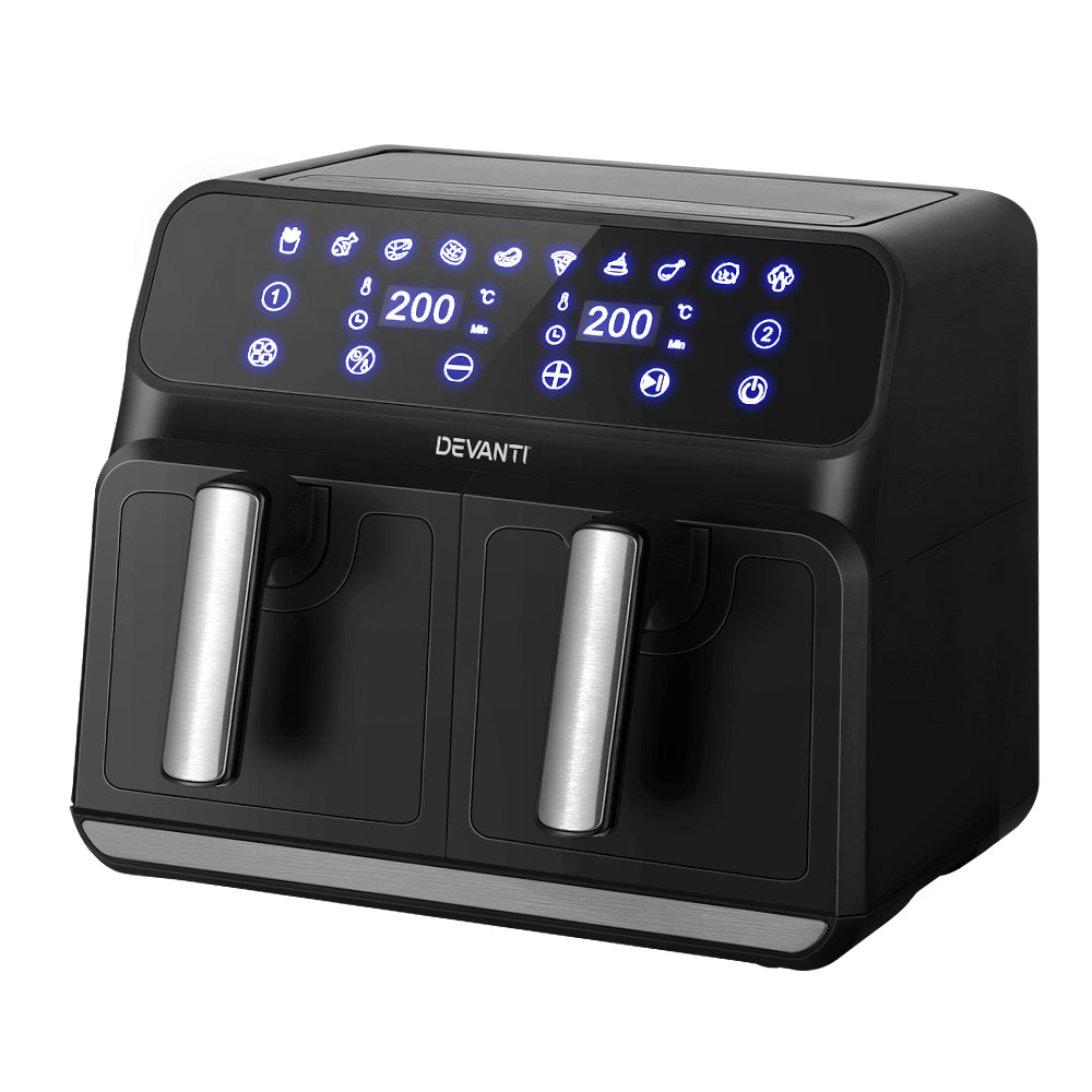 Devanti Air Fryer 8L Dual Zone Fryers Appliances > Kitchen Appliances