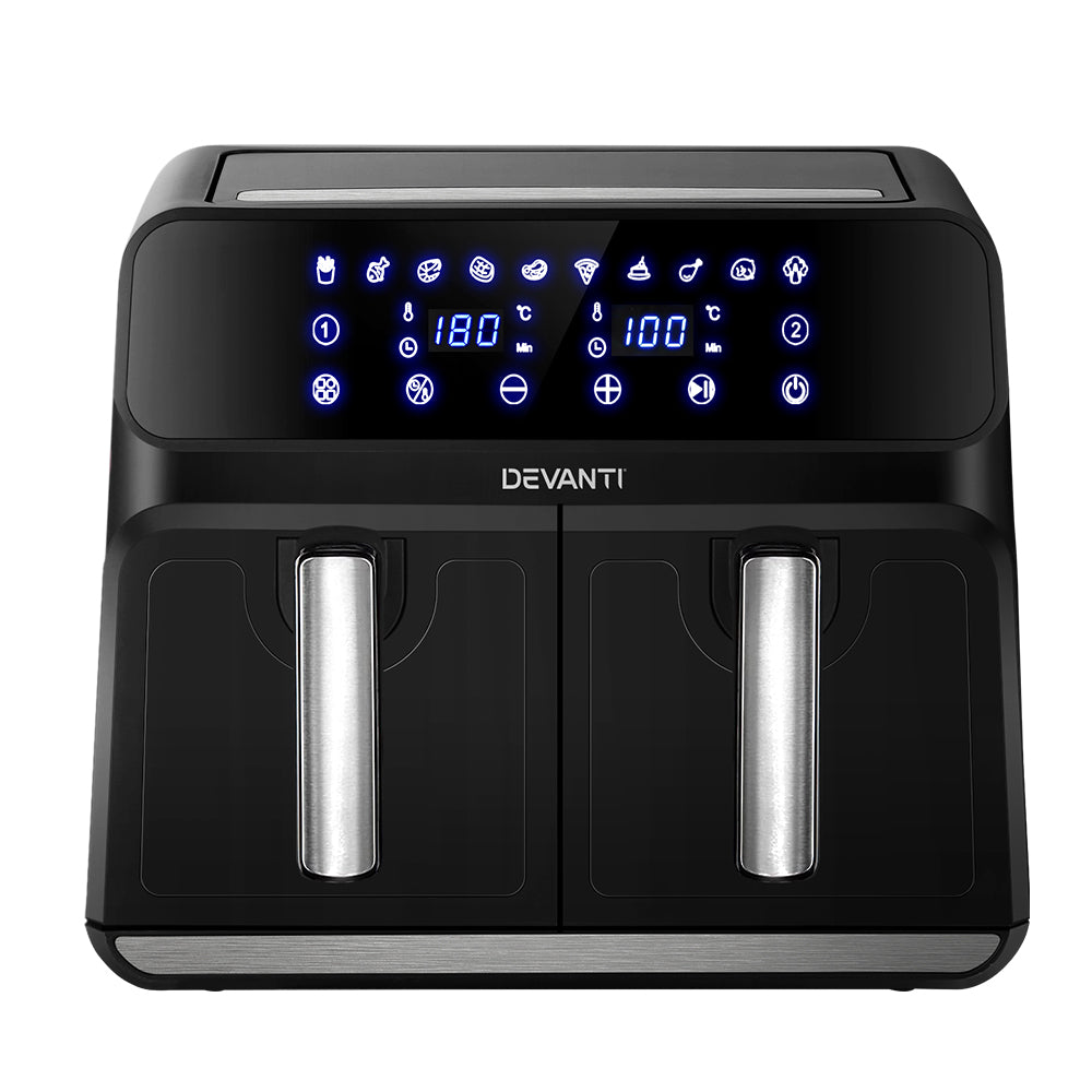 Devanti Air Fryer 8L Dual Zone Fryers Appliances > Kitchen Appliances