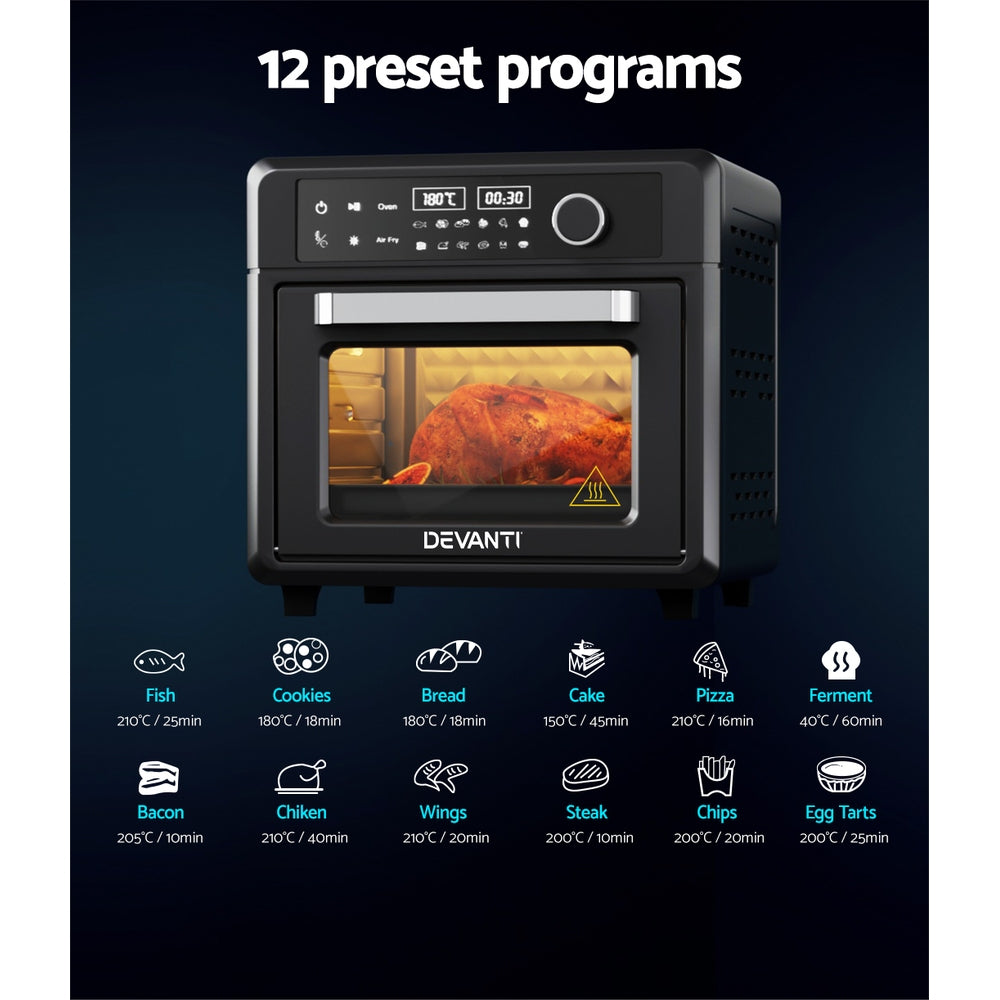 Devanti Air Fryer 20L LCD Fryers Oven Appliances > Kitchen Appliances