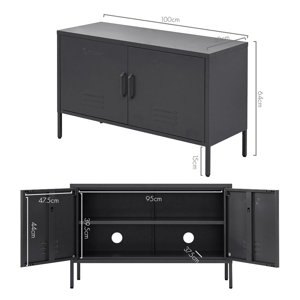 ArtissIn Buffet Sideboard Metal Cabinet BASE Charcoal Furniture > Living Room