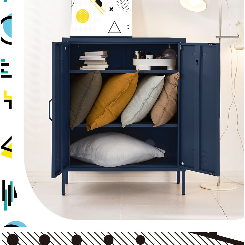 ArtissIn Buffet Sideboard Metal Cabinet SWEETHEART Blue Furniture > Living Room