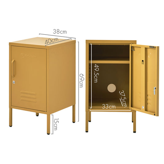 In Bedside Table Metal Cabinet - MINI Yellow - Furniture > Bedroom