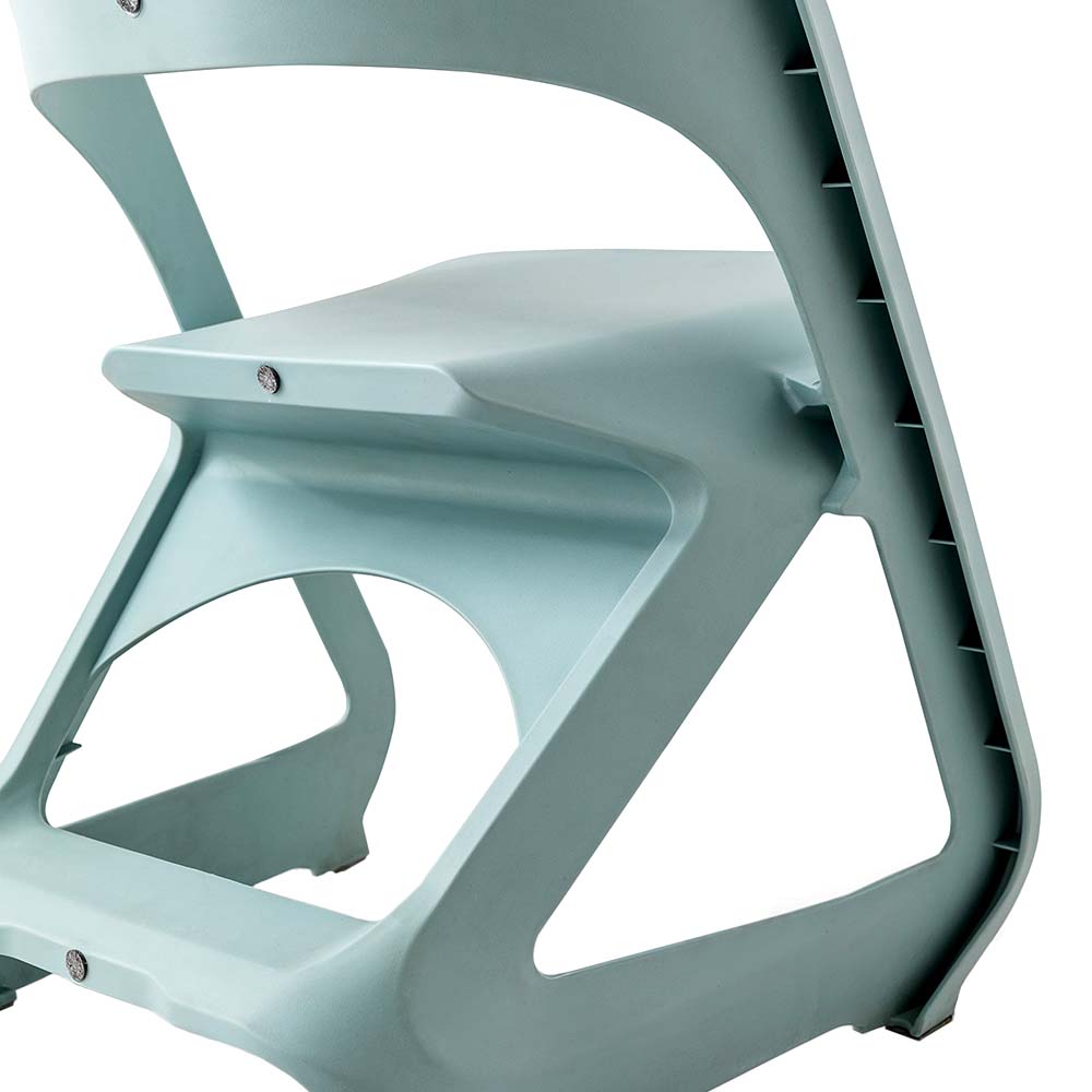 In Set of 4 Dining Chairs Office Cafe Lounge Seat Stackable Plastic Leisure Chairs Blue