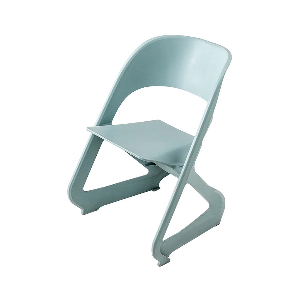 In Set of 4 Dining Chairs Office Cafe Lounge Seat Stackable Plastic Leisure Chairs Blue
