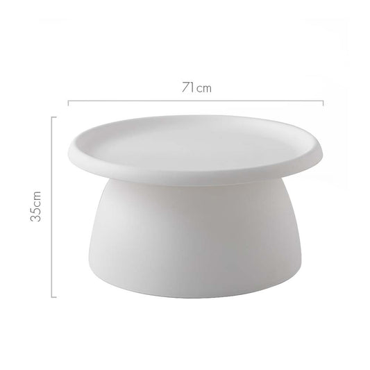 Artiss Coffee Table Round 71CM Plastic White Furniture > Living Room > Coffee Tables