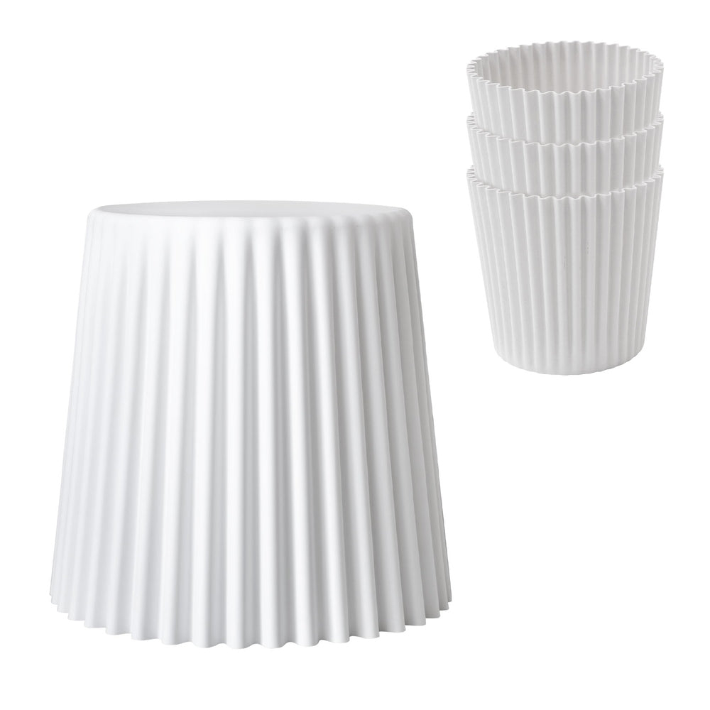 Artiss Set of 4 Cupcake Bar Stools Stackable Foot Stool White Furniture > Bar Stools & Chairs > Table & Bar Stools
