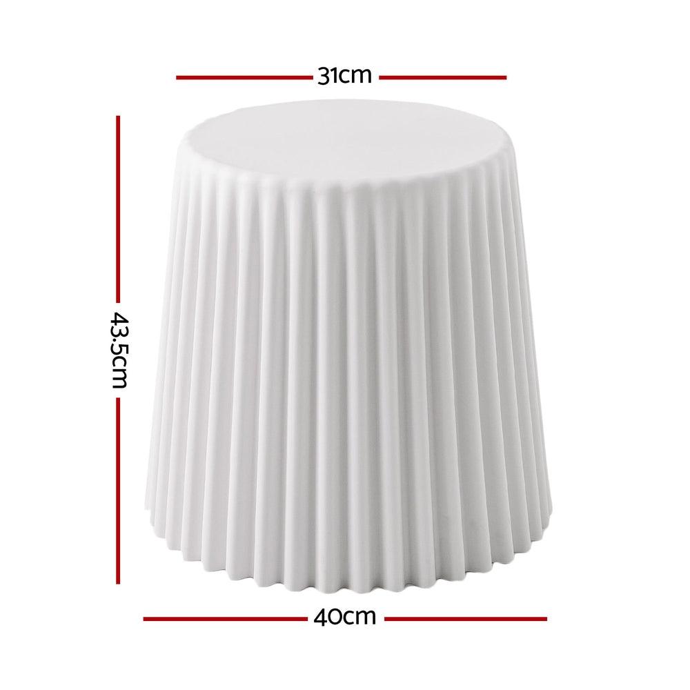 Artiss Set of 4 Cupcake Bar Stools Stackable Foot Stool White Furniture > Bar Stools & Chairs > Table & Bar Stools