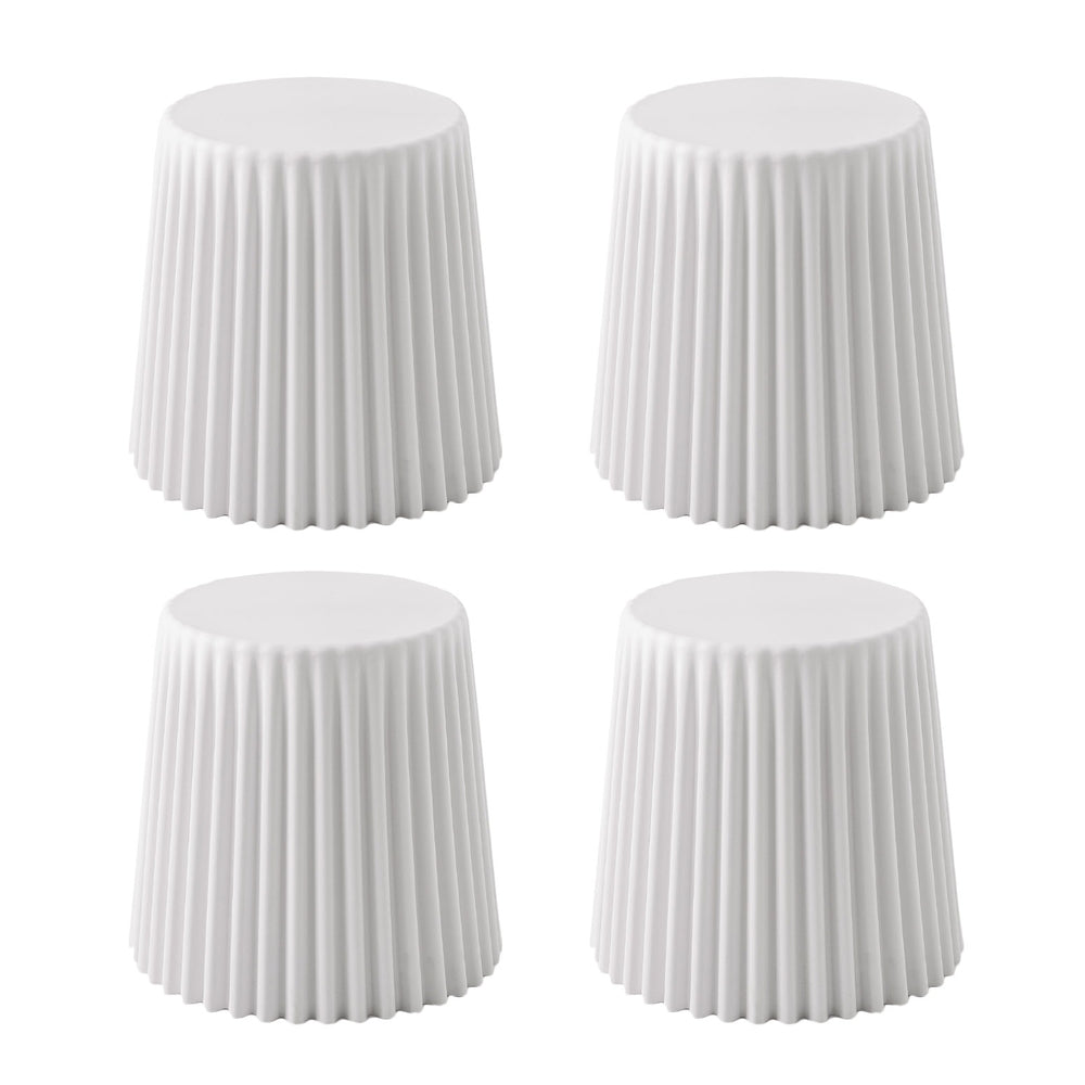 Artiss Set of 4 Cupcake Bar Stools Stackable Foot Stool White Furniture > Bar Stools & Chairs > Table & Bar Stools