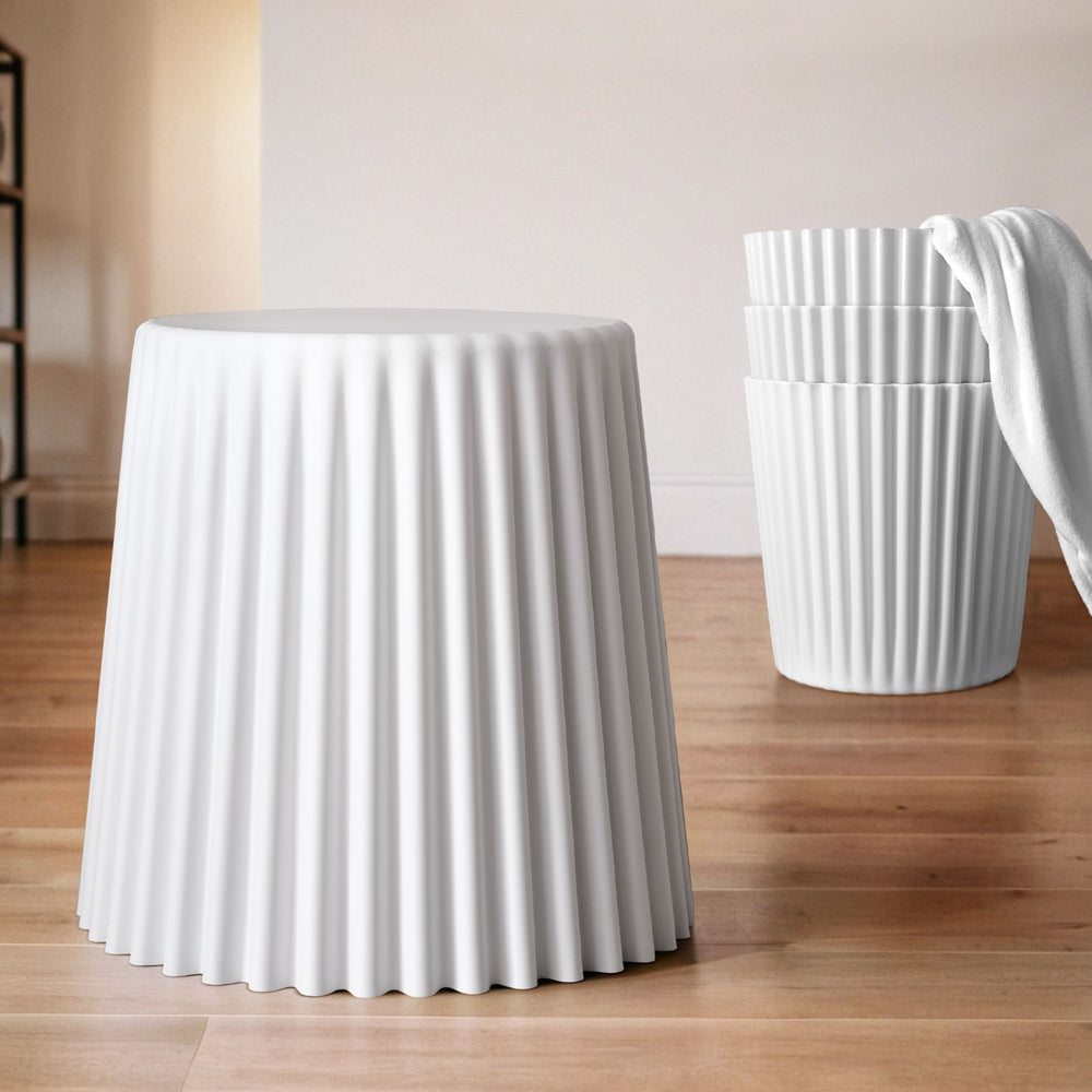 Artiss Set of 4 Cupcake Bar Stools Stackable Foot Stool White Furniture > Bar Stools & Chairs > Table & Bar Stools