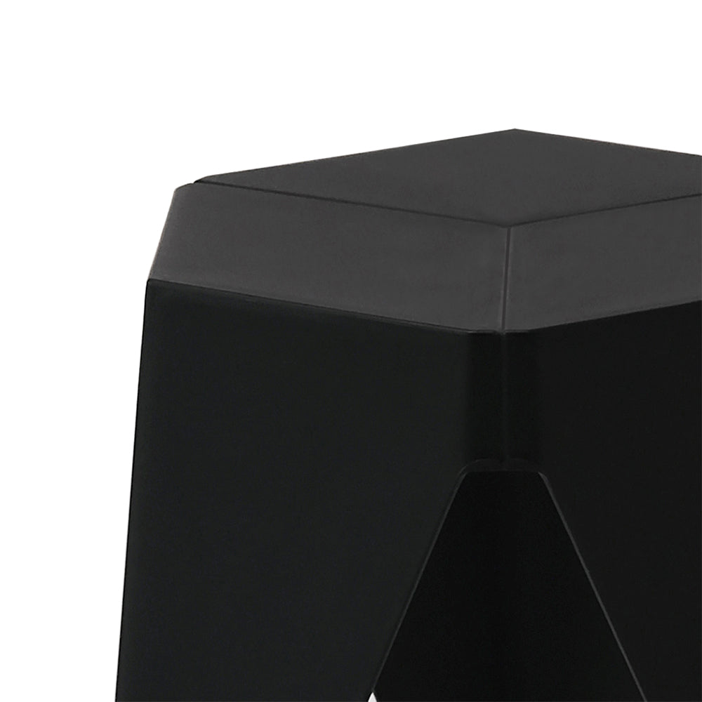 ArtissIn 2x Bar Stools Puzzle Plastic Foot Stool Black Furniture > Bar Stools & Chairs