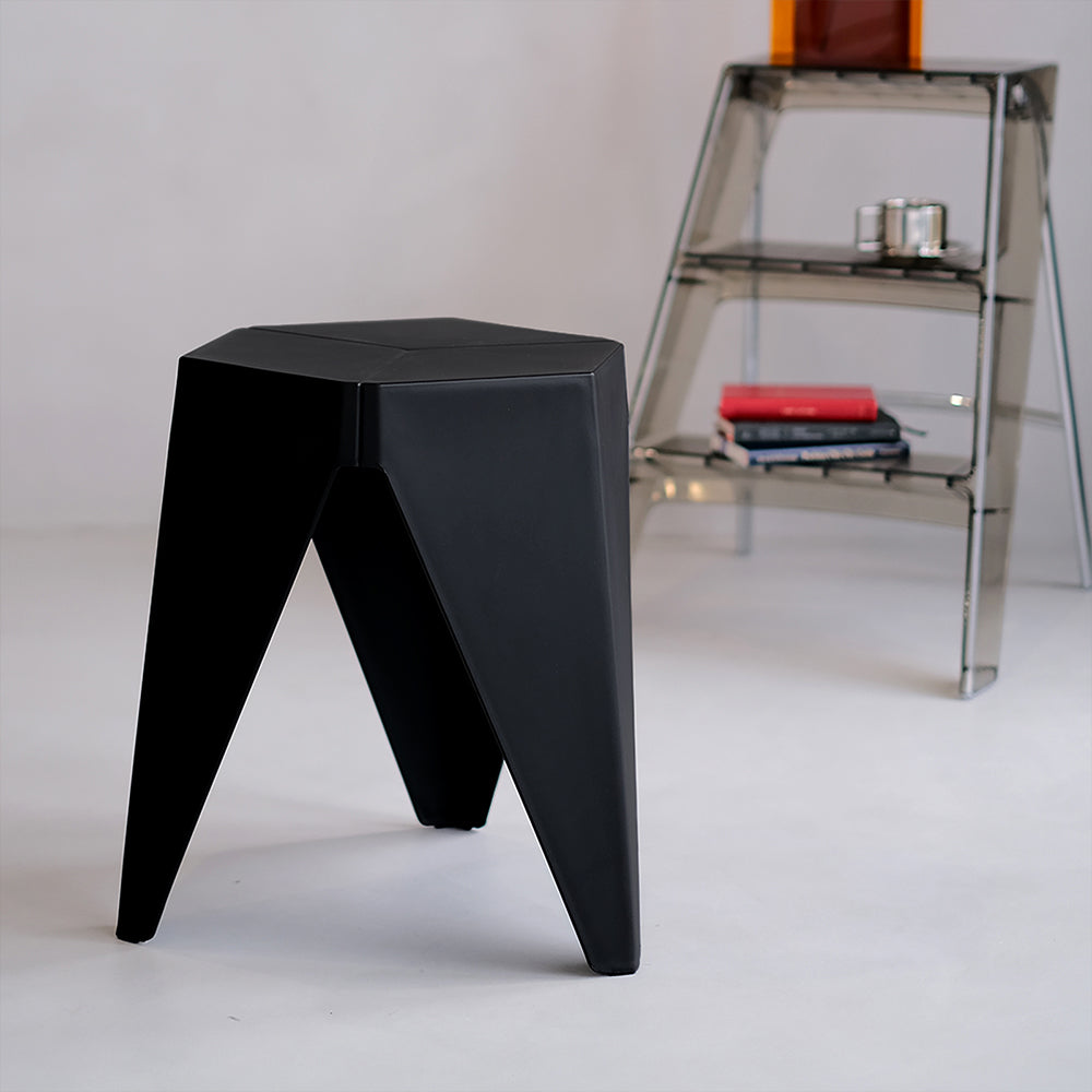 ArtissIn 2x Bar Stools Puzzle Plastic Foot Stool Black Furniture > Bar Stools & Chairs