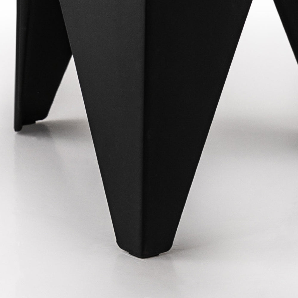 Artiss 4PC Puzzle Stool Plastic Bar Stools Stackable Black - Furniture > Bar Stools & Chairs > Table & Bar Stools