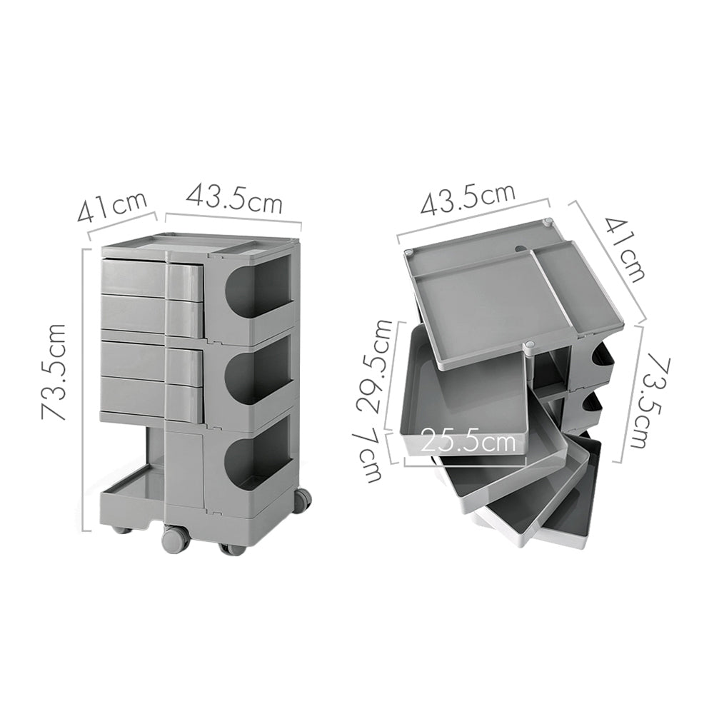 ArtissIn Storage Trolley Bedide Table 5 Tier Cart Boby Replica Grey Furniture > Living Room