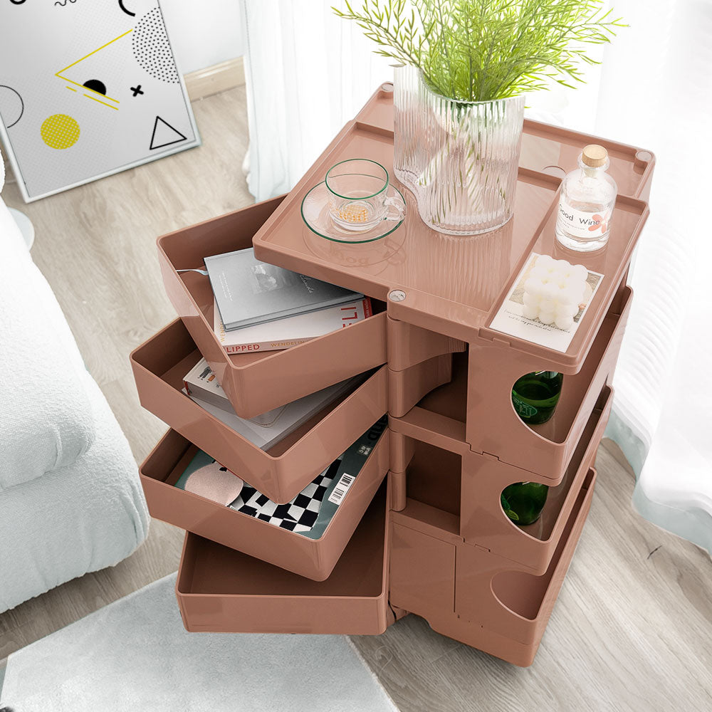 ArtissIn Storage Trolley Bedide Table 5 Tier Cart Boby Replica Pink Furniture > Living Room
