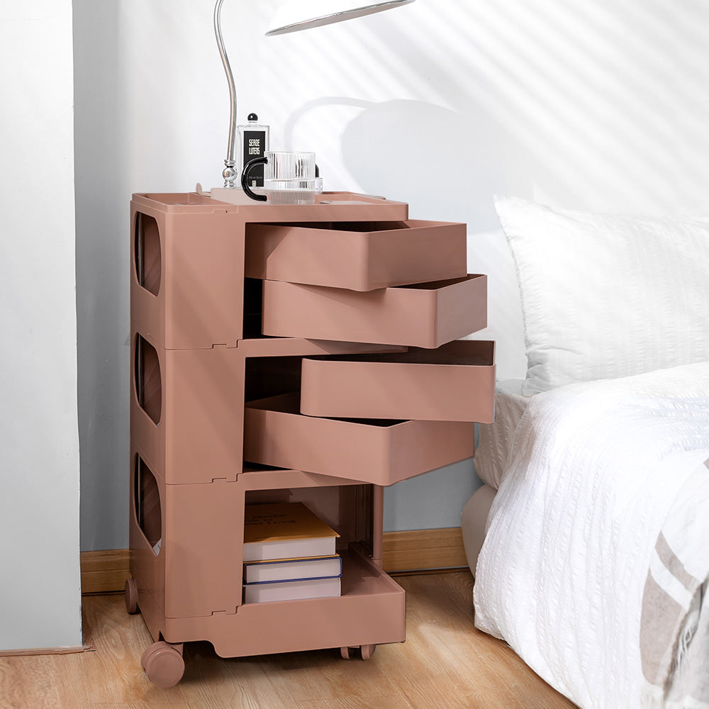 ArtissIn Storage Trolley Bedide Table 5 Tier Cart Boby Replica Pink Furniture > Living Room