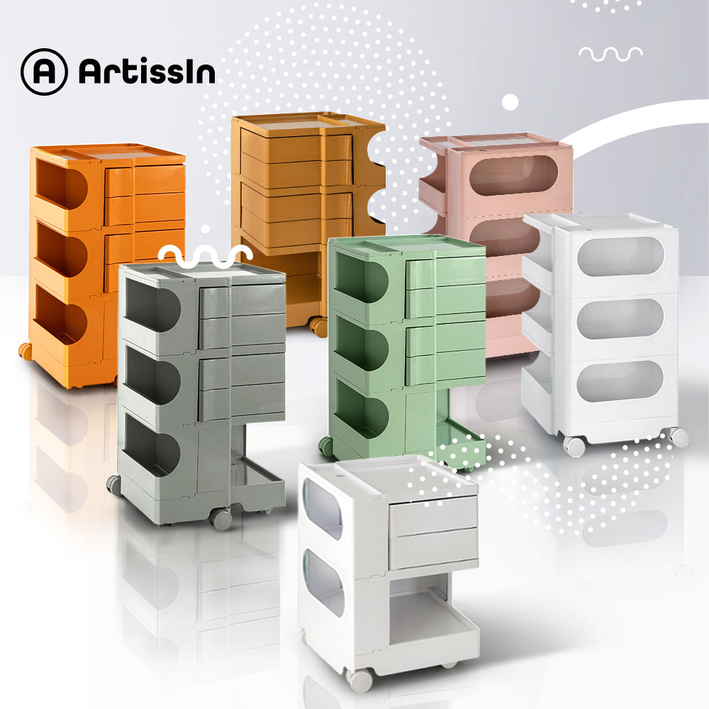 ArtissIn Storage Trolley Bedide Table 5 Tier Cart Boby Replica Pink Furniture > Living Room