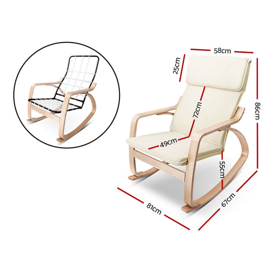 Artiss Rocking Armchair Nursing Bentwood Aero Furniture > Bar Stools & Chairs > Arm Chairs & Recliners