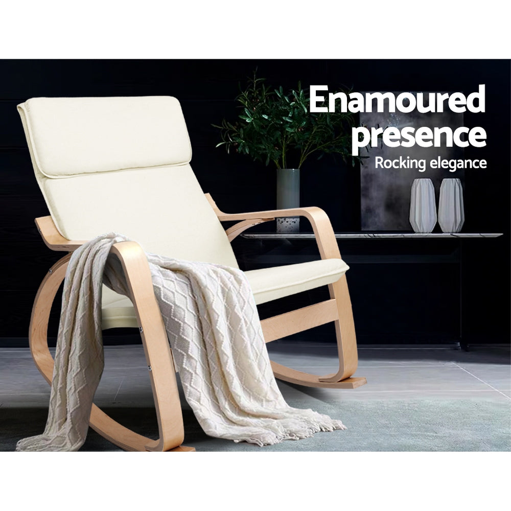 Artiss Rocking Armchair Nursing Bentwood Aero - Furniture > Bar Stools & Chairs > Arm Chairs & Recliners