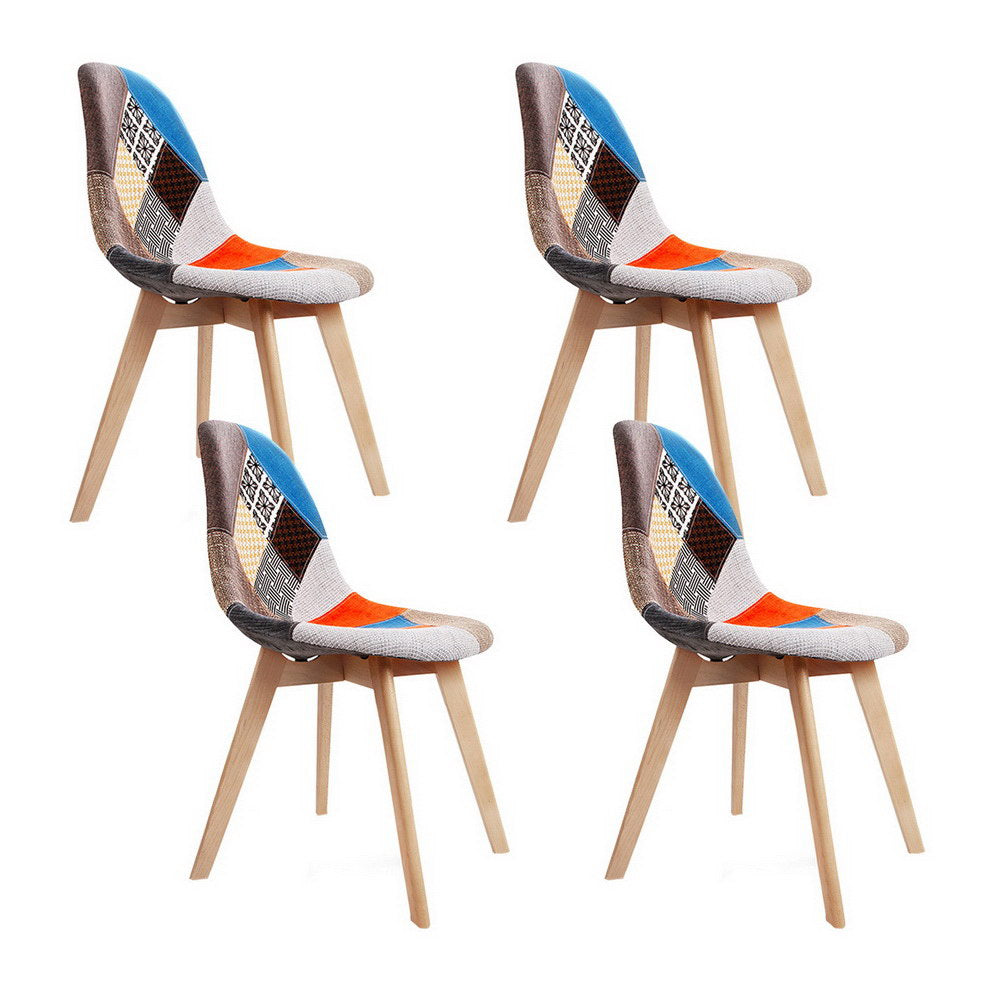 Artiss Dining Chairs Set of 4 Fabric Retro Replica DSW - Furniture > Dining > Kitchen & Dining Chairs