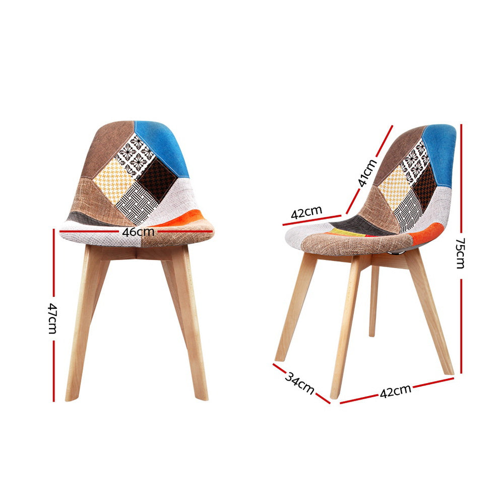 Artiss Dining Chairs Set of 4 Fabric Retro Replica DSW - Furniture > Dining > Kitchen & Dining Chairs