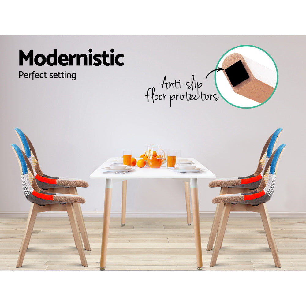 Artiss Dining Chairs Set of 4 Fabric Retro Replica DSW - Furniture > Dining > Kitchen & Dining Chairs