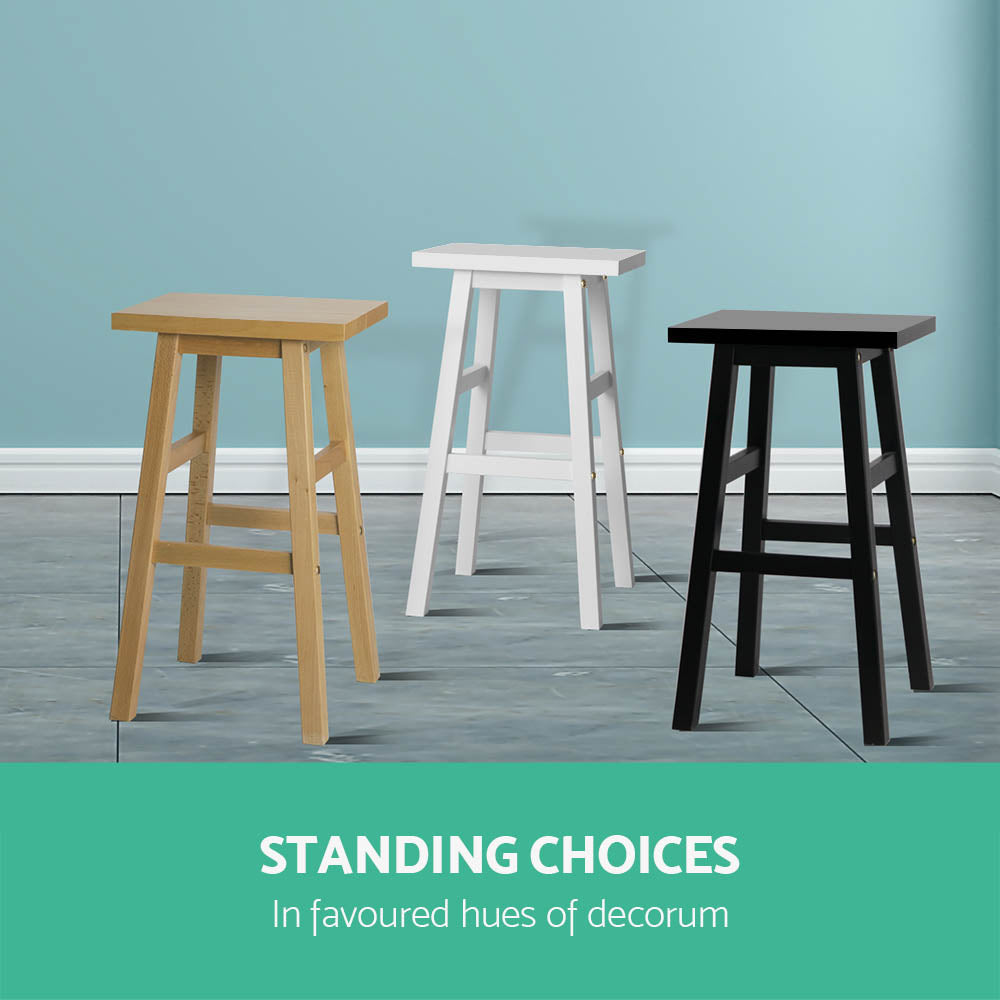 Artiss Bar Stools Kitchen Counter Stools Wooden Chairs Black x4 - Furniture > Bar Stools & Chairs > Table & Bar Stools