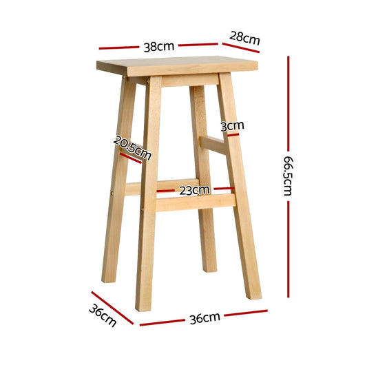 4x Bar Stools Kitchen Chairs Wooden Nature - Furniture > Bar Stools & Chairs > Table & Bar Stools