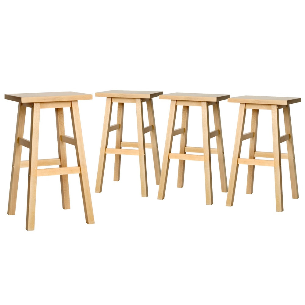 Artiss 4x Bar Stools Kitchen Chairs Wooden Nature - Furniture > Bar Stools & Chairs > Table & Bar Stools