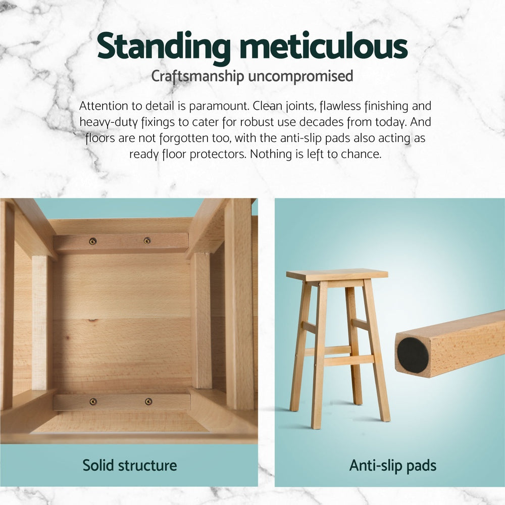 Artiss 4x Bar Stools Kitchen Chairs Wooden Nature - Furniture > Bar Stools & Chairs > Table & Bar Stools
