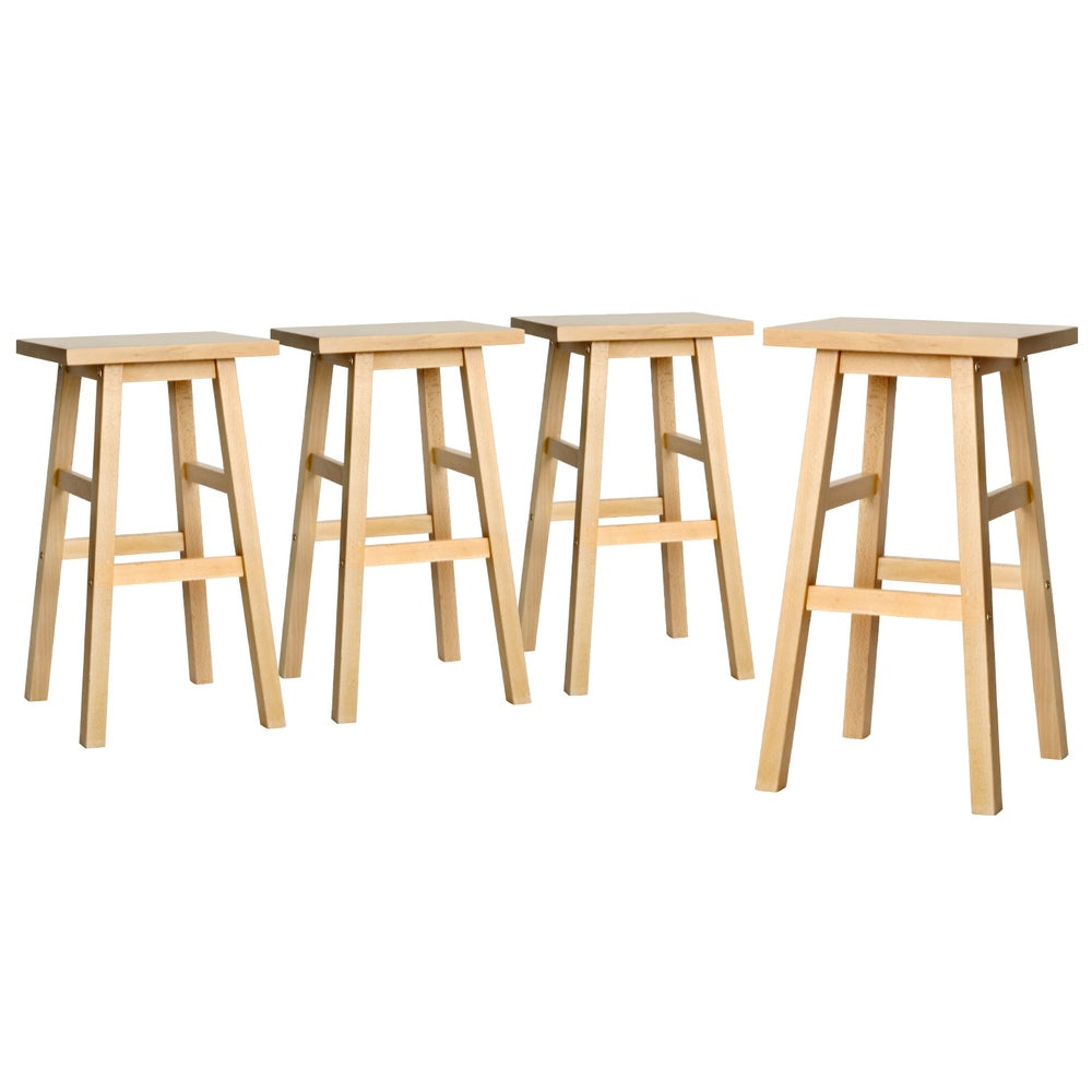 Artiss 4x Bar Stools Kitchen Chairs Wooden Nature - Furniture > Bar Stools & Chairs > Table & Bar Stools