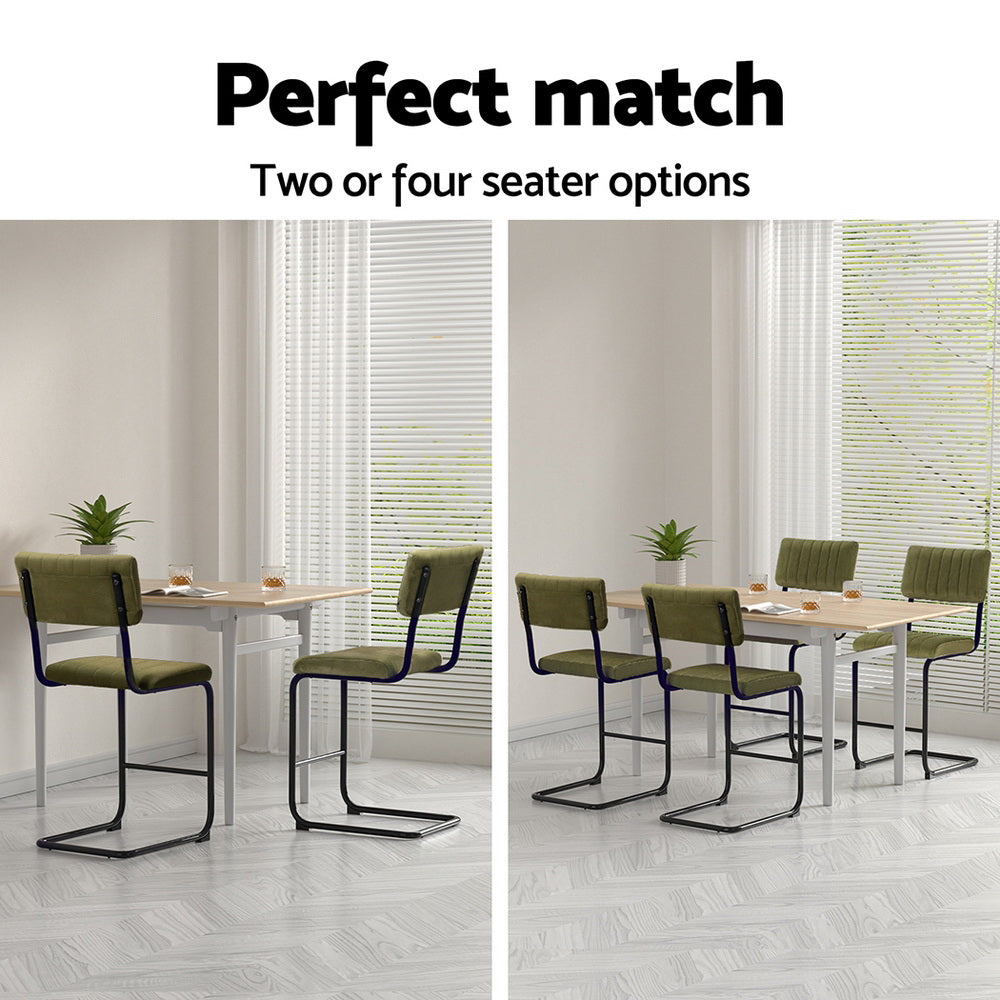 Artiss 4x Bar Stools Velvet Chairs Green - Furniture > Bar Stools & Chairs > Table & Bar Stools