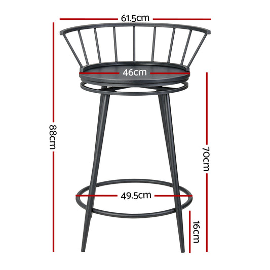 Artiss 2x Bar Stools Swivel Metal Chairs Furniture > Bar Stools & Chairs > Table & Bar Stools