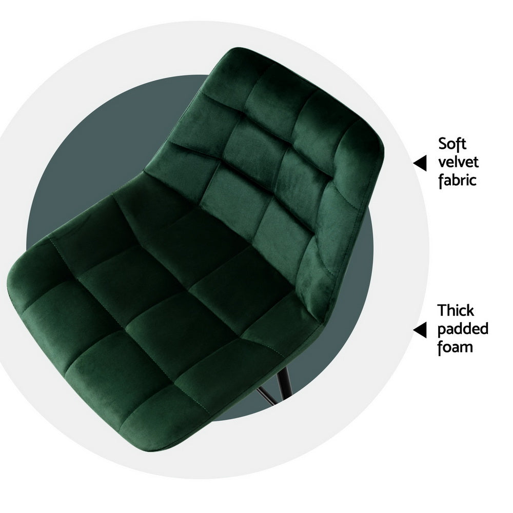 Artiss 4x Bar Stools Velvet Chairs Green Furniture > Bar Stools & Chairs > Table & Bar Stools