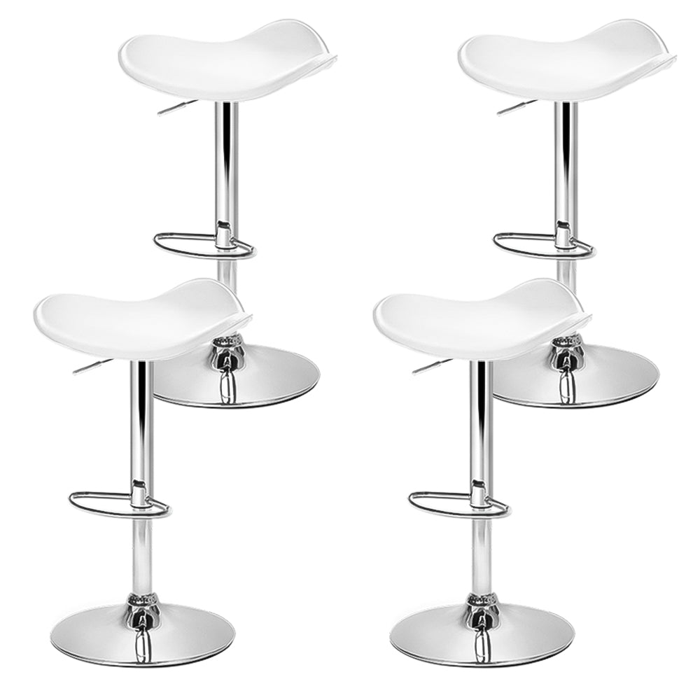 Artiss 4x Bar Stools Leather Gas Lift Chair White Furniture > Bar Stools & Chairs > Table & Bar Stools