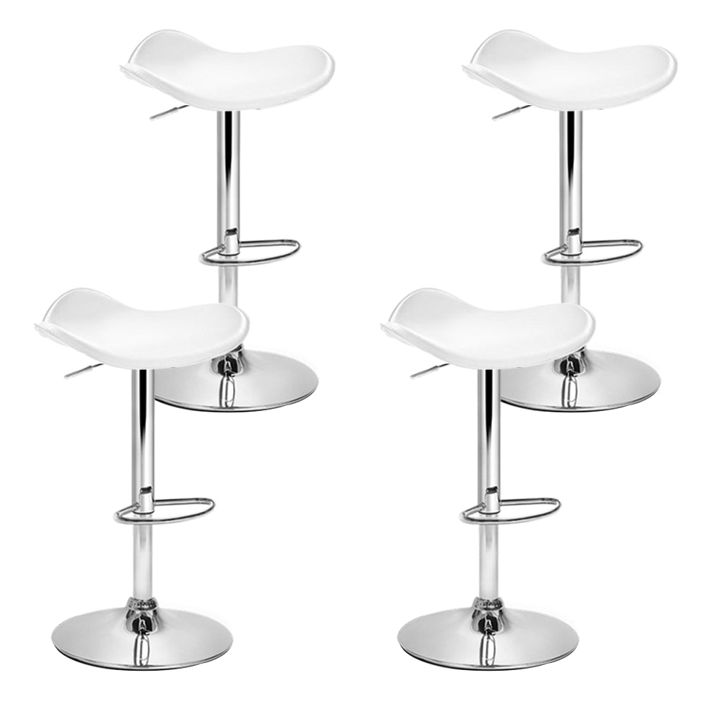 Artiss 4x Bar Stools Leather Gas Lift Chair White Furniture > Bar Stools & Chairs > Table & Bar Stools