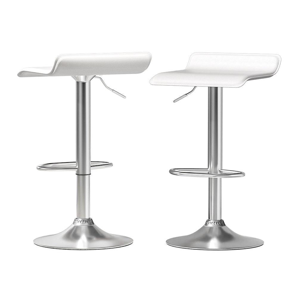Artiss 2x Bar Stools Faux Leather Chair White - Furniture > Bar Stools & Chairs > Table & Bar Stools