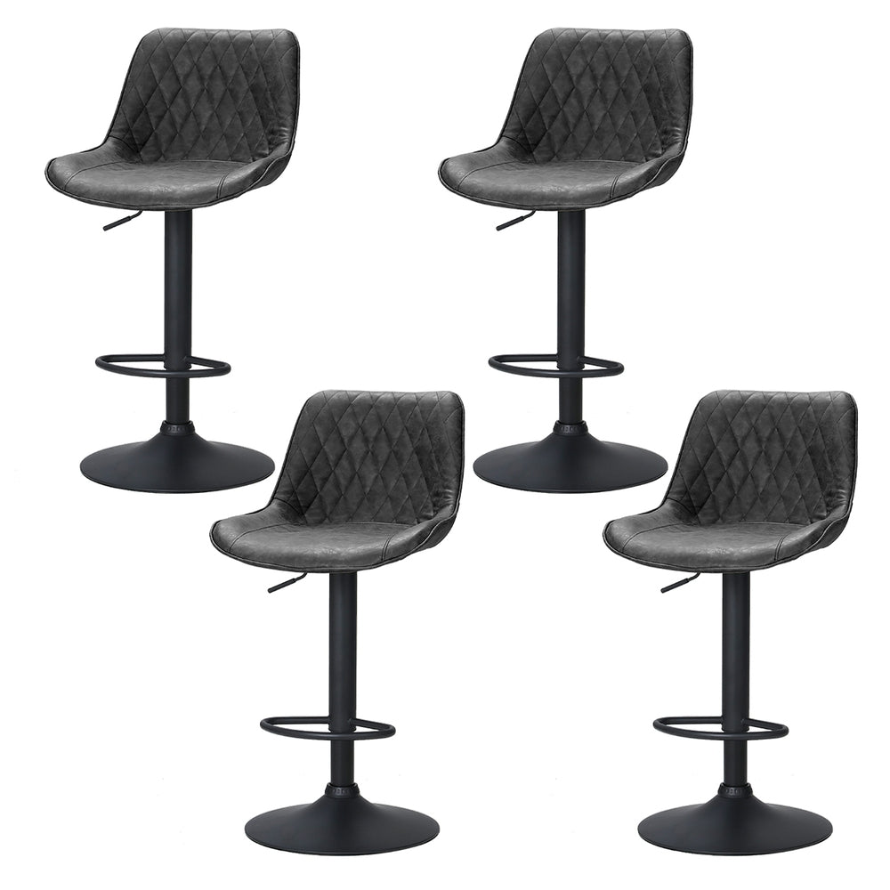 Artiss 4x Bar Stools Gas Lift Vintage Leather Black - Furniture > Bar Stools & Chairs > Massage Chairs